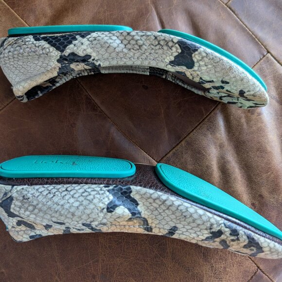 TIEKS "SAND SNAKE" PRINTED LEATHER BALLET FLATS SIZE 7 USED - Picture 3 of 15
